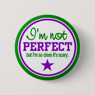 Badge Rond 5 Cm Bouton NON PARFAIT - vert / violet