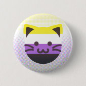 Badge Rond 5 Cm bouton nonbinary de chat de fierté (Devant)