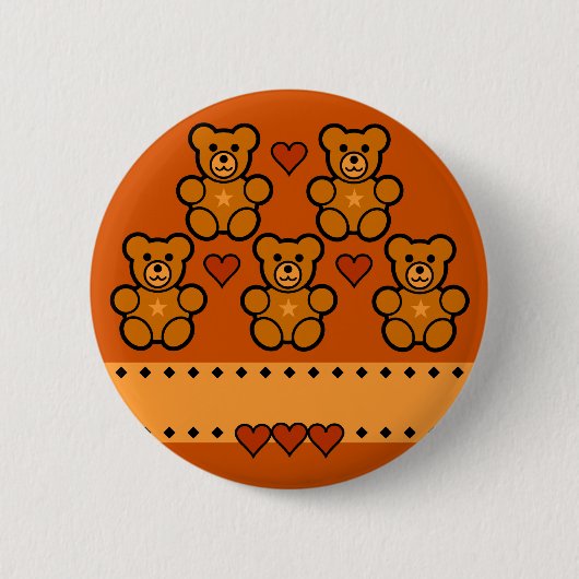 Badge Rond 5 Cm Bouton nounours, personnaliser (Devant)