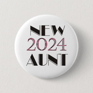 Badge Rond 5 Cm Bouton Nouvelle tante 2024