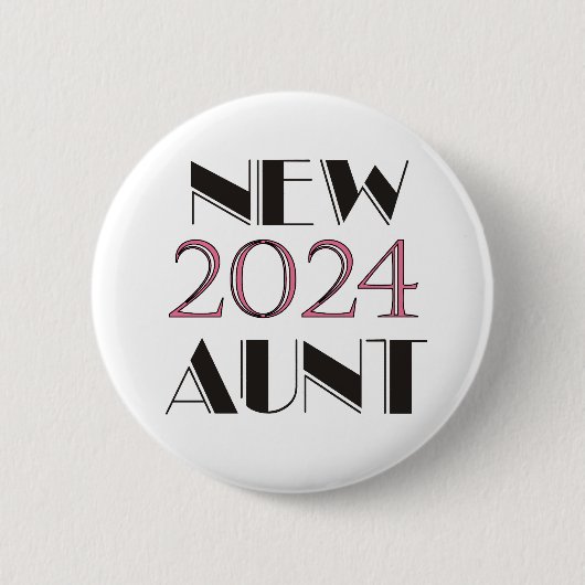 Badge Rond 5 Cm Bouton Nouvelle tante 2024 (Devant)