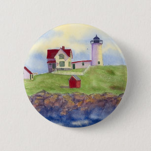 Badge Rond 5 Cm Bouton Nubble Light House York Maine