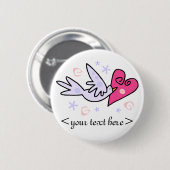 Badge Rond 5 Cm Bouton nuptiale de partie (Devant & derrière)