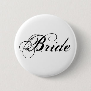 Badge Rond 5 Cm Bouton nuptiale de partie de jeune mariée éléga