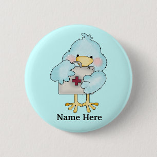 Badge Rond 5 Cm Bouton Nurse Birdie