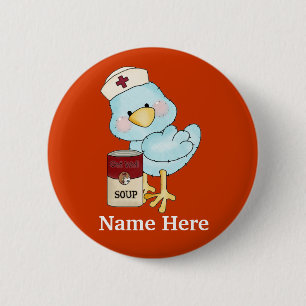 Badge Rond 5 Cm Bouton Nurse Birdie