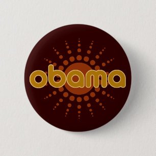 BADGE ROND 5 CM BOUTON - OBAMA