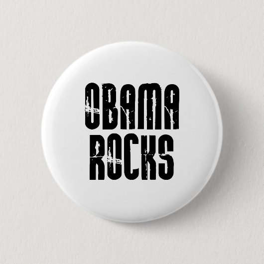 Badge Rond 5 Cm Bouton Obama Rocks (Devant)