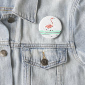 Badge Rond 5 Cm Bouton Océan Flamant rose (En situation)