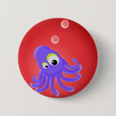 Badge Rond 5 Cm Bouton Octopus KiniArt (Devant)