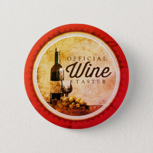 Badge Rond 5 Cm Bouton officiel de goûteur de vin de bouteille de
