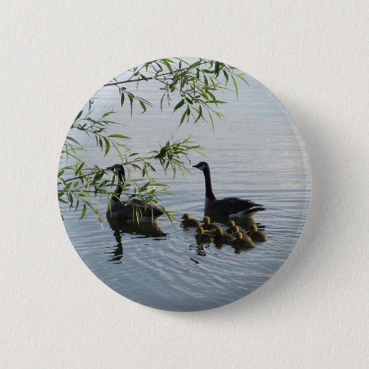 Badge Rond 5 Cm Bouton Oies sauvages (Devant)