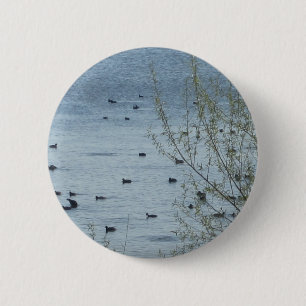 Badge Rond 5 Cm Bouton Oiseaux du lac