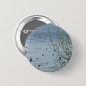 Badge Rond 5 Cm Bouton Oiseaux du lac (Devant & derrière)