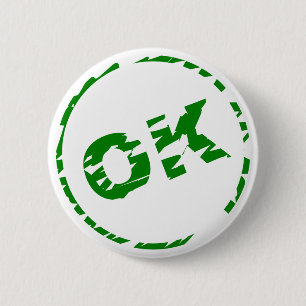 Badge Rond 5 Cm Bouton Ok
