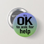 Badge Rond 5 Cm Bouton "OK pour demander de l'aide" (Devant & derrière)
