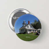 Badge Rond 5 Cm Bouton Old Mission Point Lighthouse (Devant & derrière)