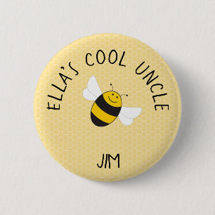 Badge Rond 5 Cm Bouton oncle cool pour baby shower bourdon