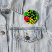 Badge Rond 5 Cm Bouton One Love Reggae Party (En situation)