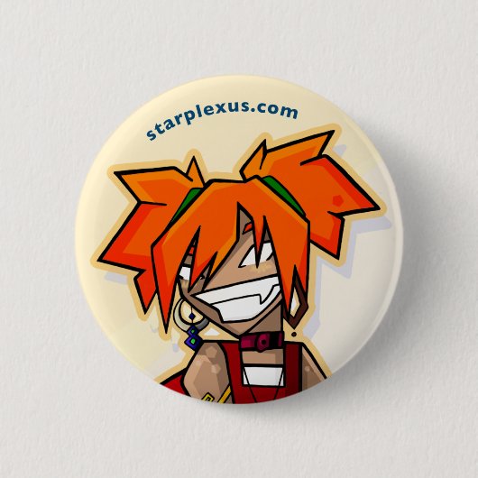 Badge Rond 5 Cm bouton orange (Devant)