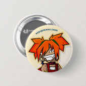 Badge Rond 5 Cm bouton orange (Devant & derrière)