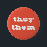 Badge Rond 5 Cm Bouton orange blanc Pronoun Ils/Eux<br><div class="desc">Bouton Orange Blanc Pronoun Ils/Eux.</div>