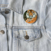 Badge Rond 5 Cm Bouton orange de tigre (En situation)