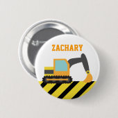 Badge Rond 5 Cm Bouton orange de véhicule de construction (Devant & derrière)