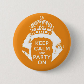 Badge Rond 5 Cm Bouton orange du 30 avril - Conservez le calm and