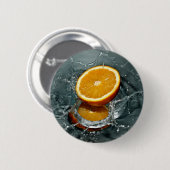 Badge Rond 5 Cm Bouton Orange Splash (Devant & derrière)