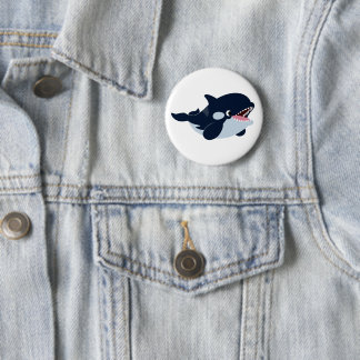 Badge Rond 5 Cm Bouton Orca Bébé Carton mignon