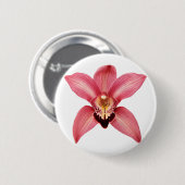 Badge Rond 5 Cm Bouton orchidée (Devant & derrière)