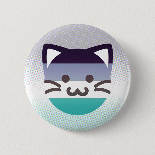 Badge Rond 5 Cm bouton orienté de chat de fierté d'aroace (Devant)