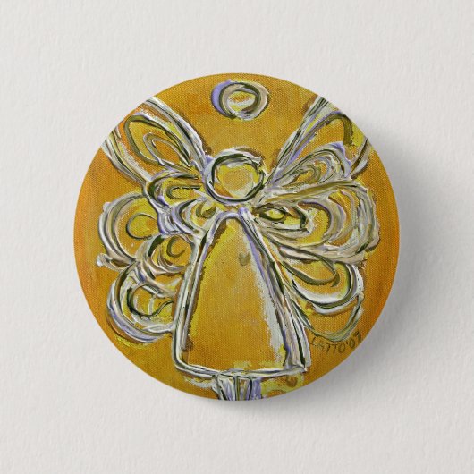 Badge Rond 5 Cm Bouton ou épine d'angle jaune (Devant)