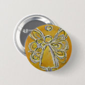 Badge Rond 5 Cm Bouton ou épine d'angle jaune (Devant & derrière)