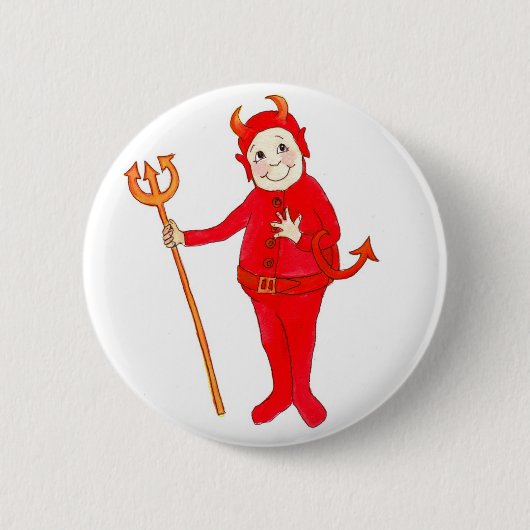 Badge Rond 5 Cm Bouton ou insigne de "petit diable rouge" (Devant)
