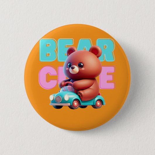 Badge Rond 5 Cm Bouton Ours Cute (Devant)