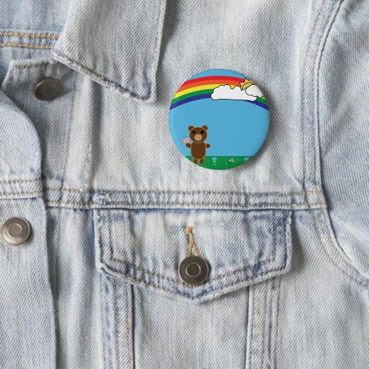 Badge Rond 5 Cm Bouton Ours mou (En situation)