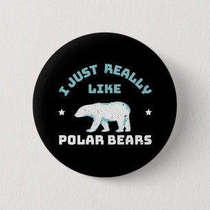 Badge Rond 5 Cm Bouton Ours polaire