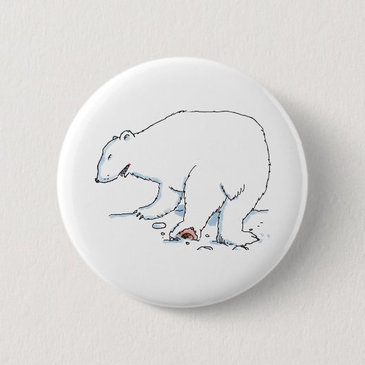 Badge Rond 5 Cm Bouton Ours polaire (Devant)