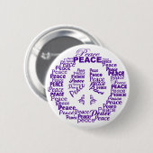 Badge Rond 5 Cm Bouton Paix - violet (Devant & derrière)