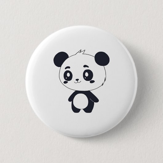 Badge Rond 5 Cm bouton panda mignon (Devant)