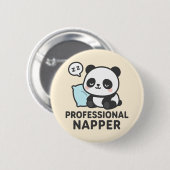 Badge Rond 5 Cm Bouton Panda Napper Professionnel (Devant & derrière)
