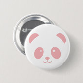 Badge Rond 5 Cm Bouton Panda Pin Rose mou et mou (Devant & derrière)