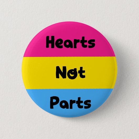 Badge Rond 5 Cm Bouton Pansexual de fierté de pièces de coeurs pas (Devant)