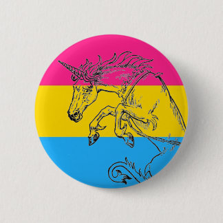 Badge Rond 5 Cm Bouton Pansexual de licorne