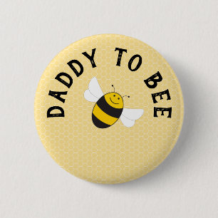 Badge Rond 5 Cm Bouton Papa to bee pour baby shower bourdon