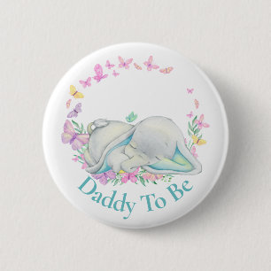Badge Rond 5 Cm Bouton Papillon à papa Eléphant mignon