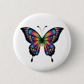 Badge Rond 5 Cm bouton papillon arc-en-ciel (Devant)