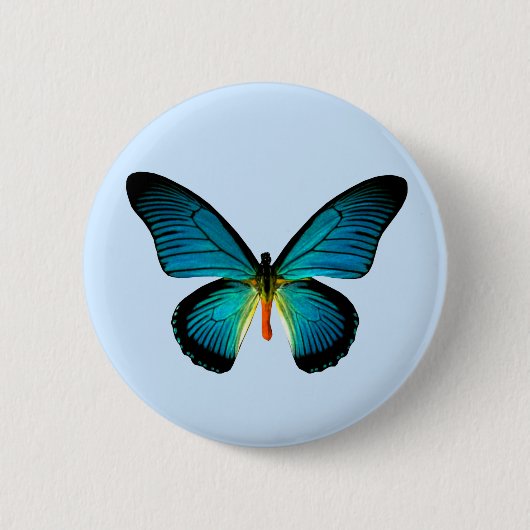 Badge Rond 5 Cm Bouton Papillon bleu (Devant)